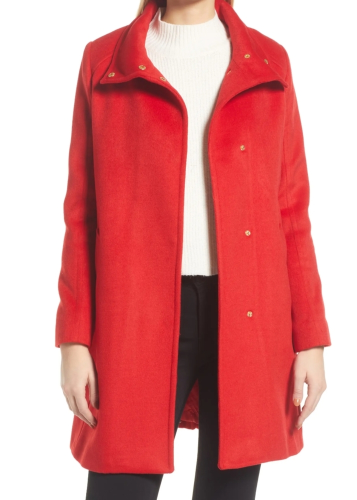 MNG SUIT/ MANGO Red Winter Peacoat Jacket  Women's Size S/M